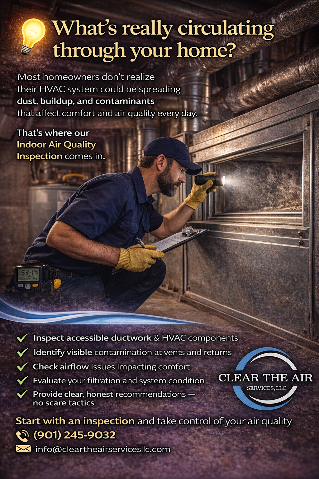 HVAC Tech looking for mold and mildew