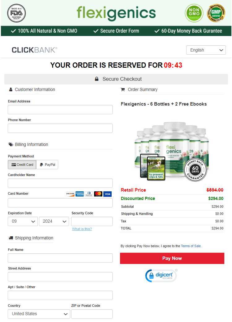 Flexigenics Order Page