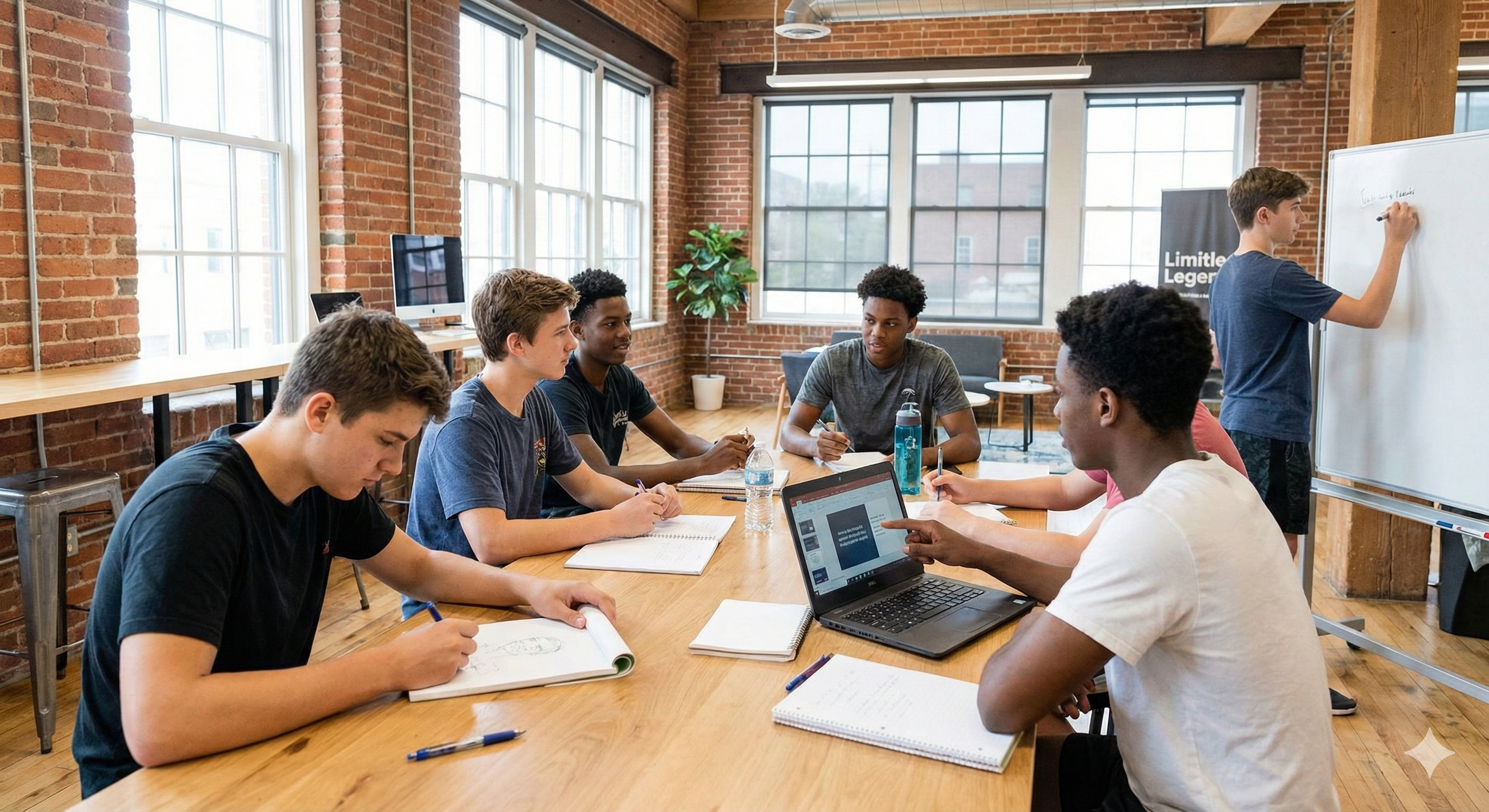 A candid photo of a young man seated at a small desk in a modest bedroom, thoughtful expression, photorealistic documentary style.