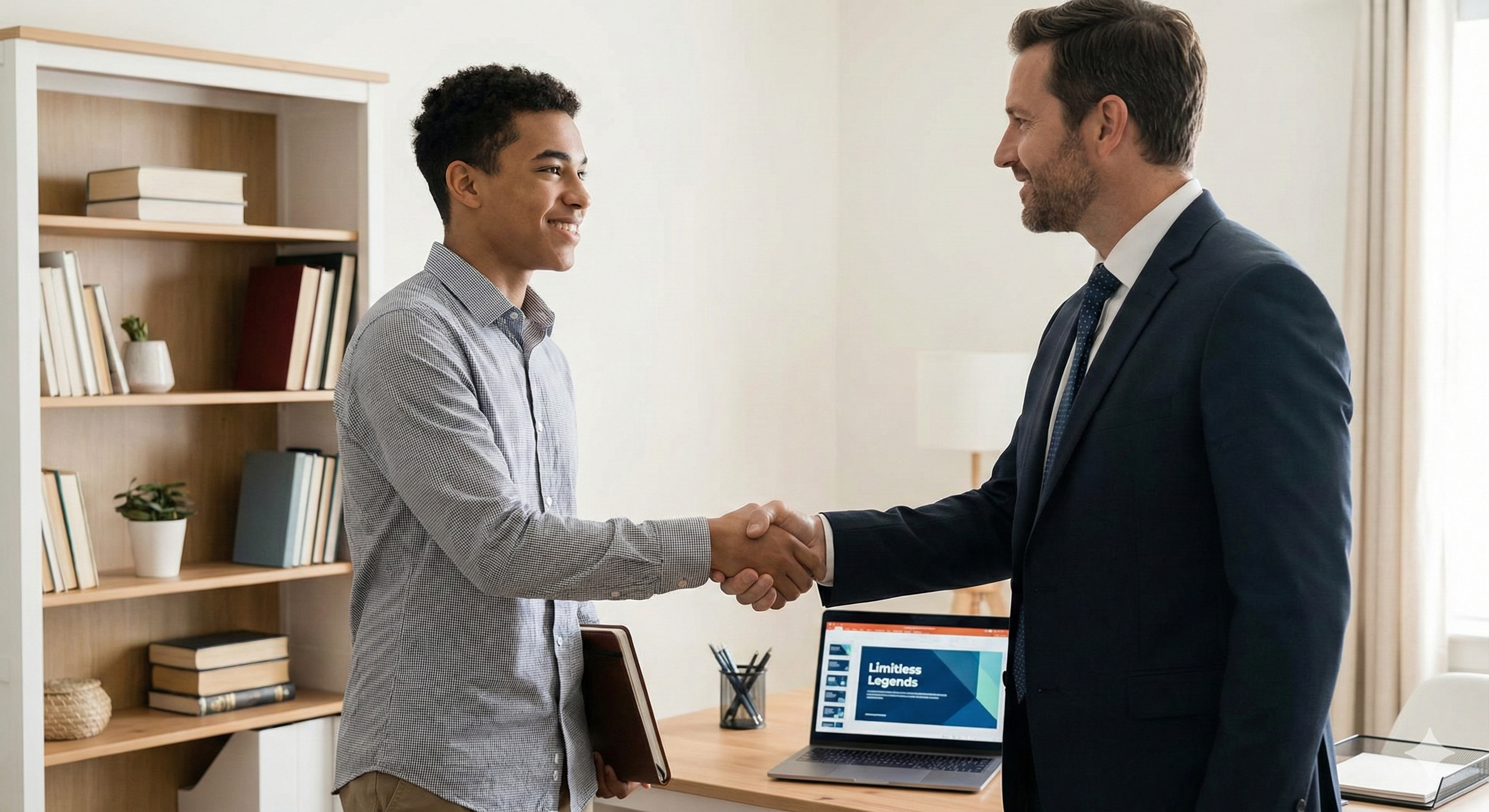 A candid photo of a young man seated at a small desk in a modest bedroom, thoughtful expression, photorealistic documentary style.