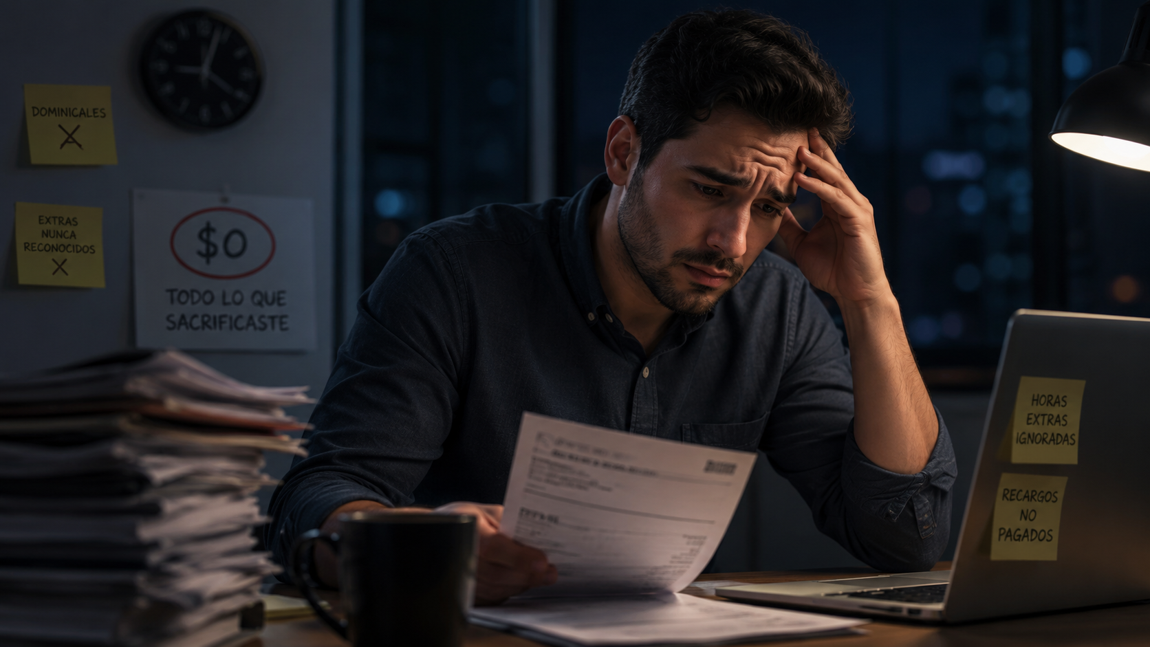 Trabajador revisando documentos