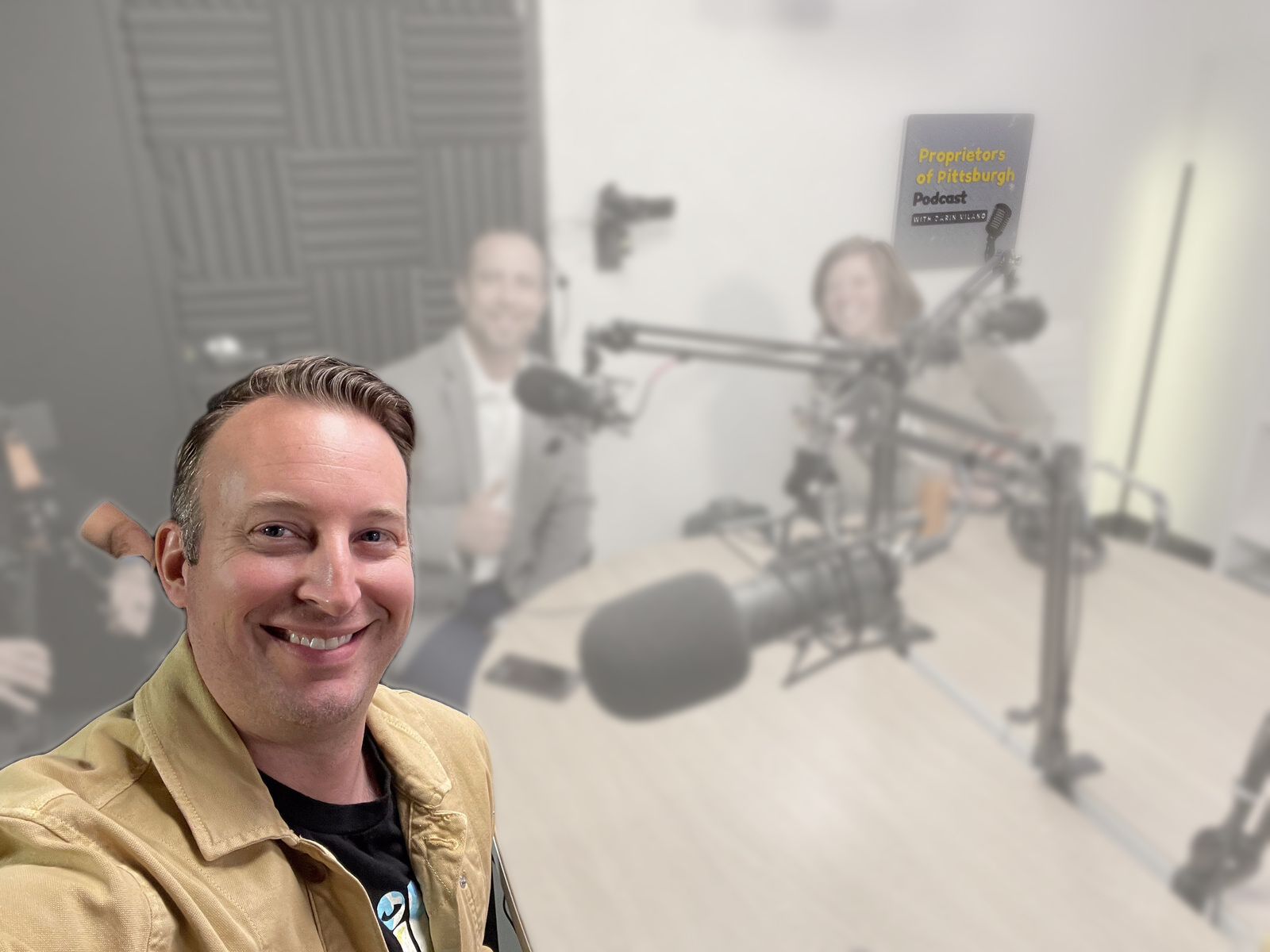 RJ Huebert taping the Proprietors of Pittsburgh podcast
