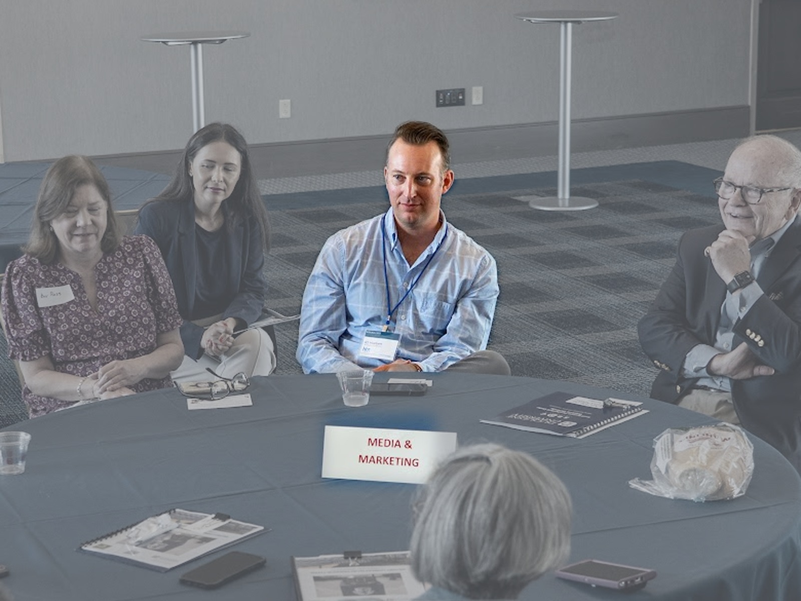 RJ Huebert at a media and marketing roundtable in Pittsburgh