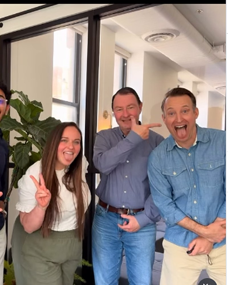 The HBT Digital team celebrating in the office