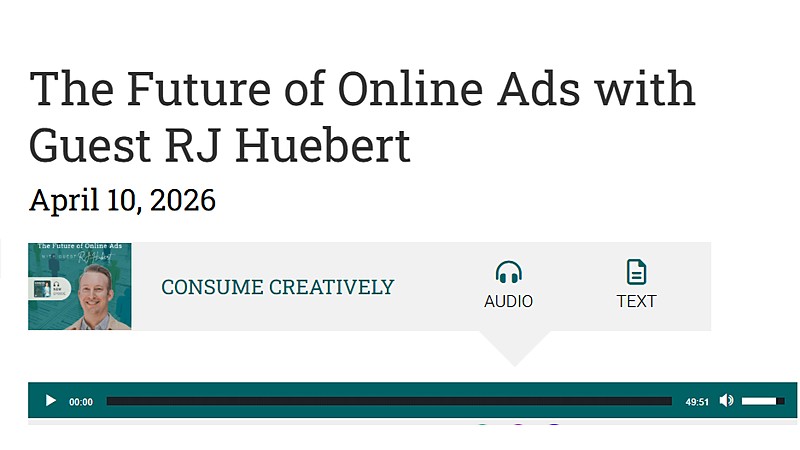 MayeCreate Design podcast — The Future of Online Ads with guest RJ Huebert