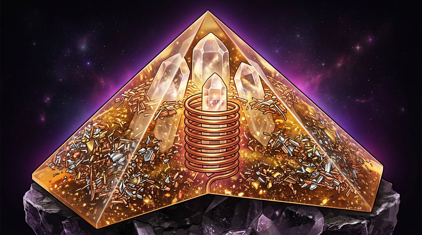 Orgonite pyramid cross-section