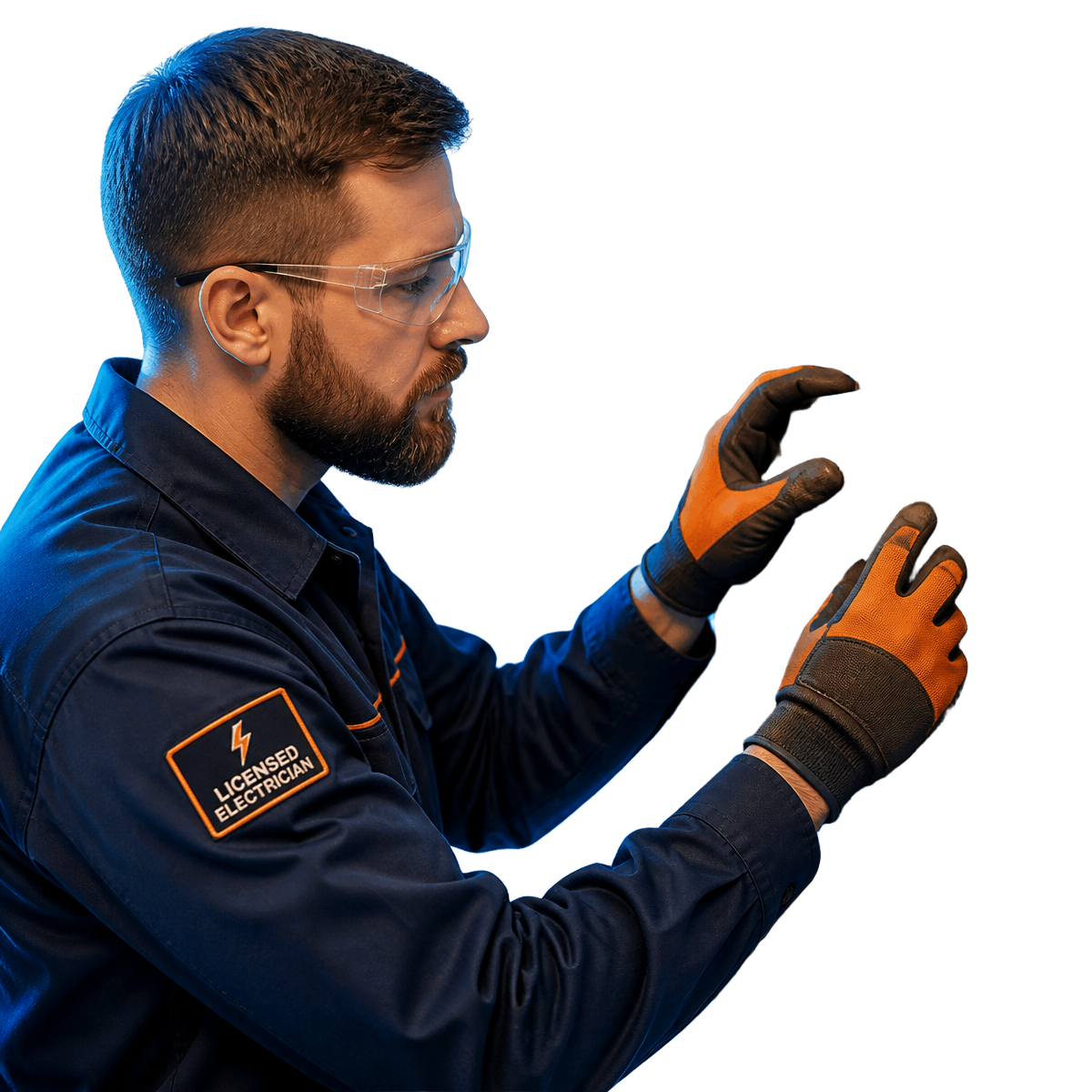 Licensed BANN electrician working on a residential electrical panel
