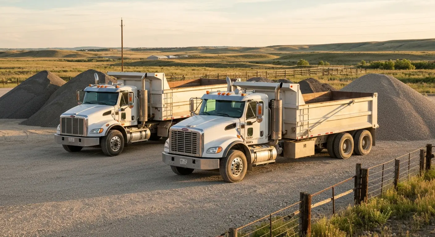 Material hauling trucks