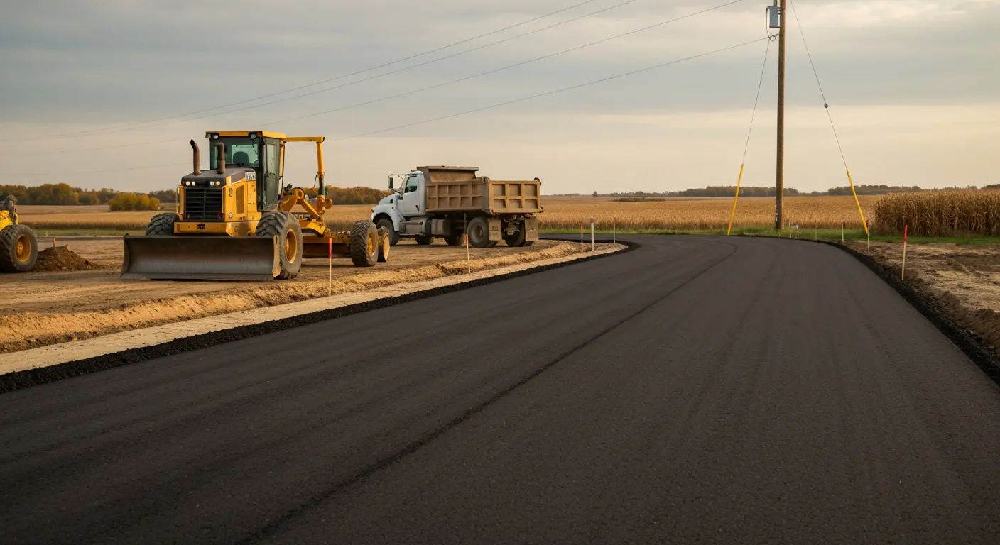 Road construction and grading in Pennington County