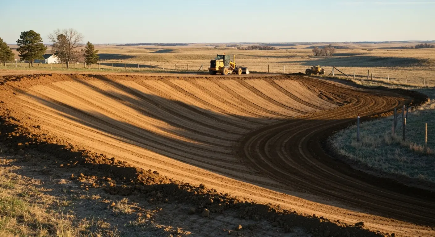 Land clearing and slope grading in Whitewood