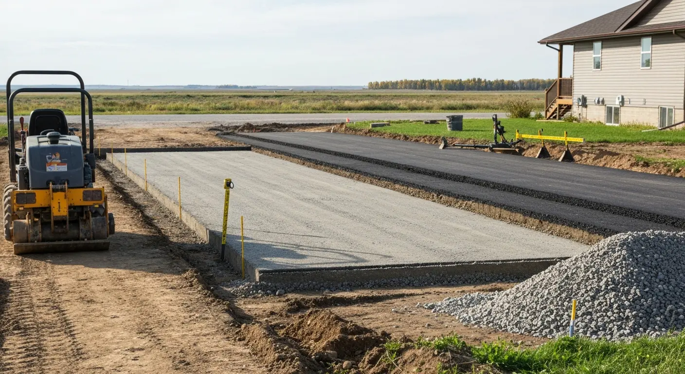 Road construction in Whitewood