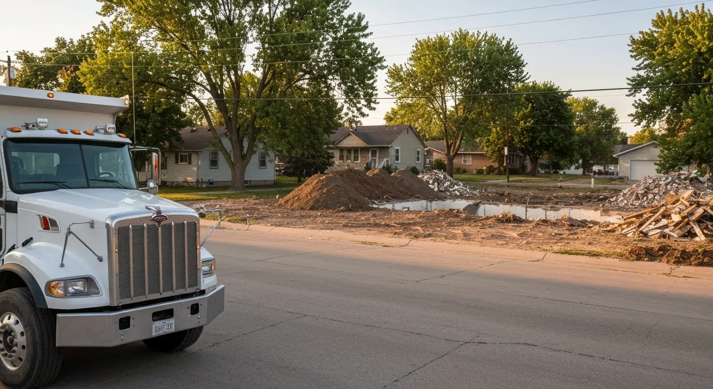 Construction hauling truck