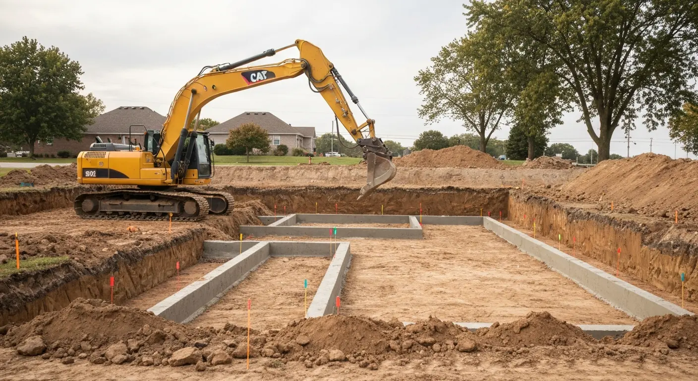 Residential foundation excavation in Sturgis