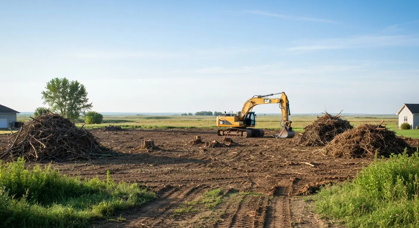 Land clearing project in Whitewood