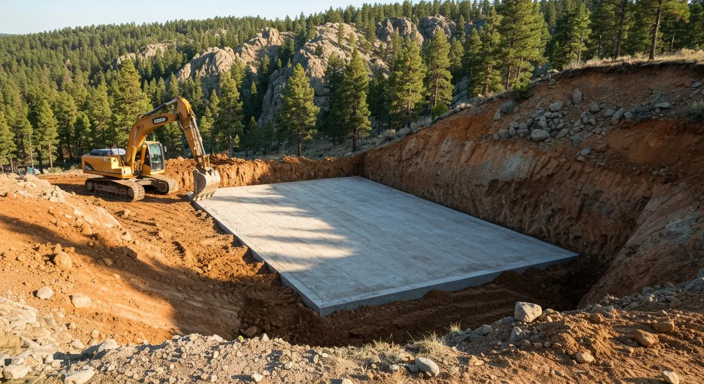 Foundation excavation on Black Hills slope