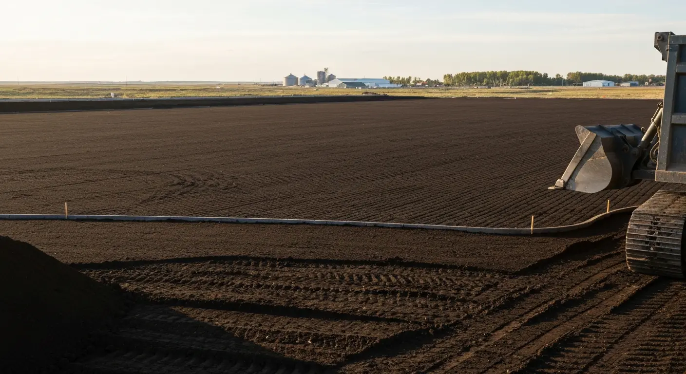Commercial landscape topsoil installation