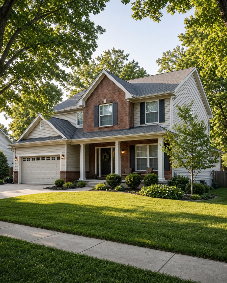 Missouri home with driveway and front lawn