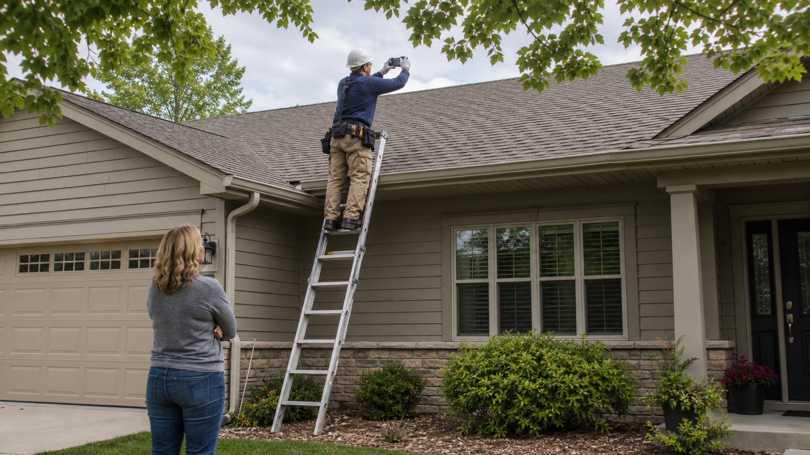 Homeowners reviewing property details, rebuilding protection, and deductible choices before a closing or renewal
