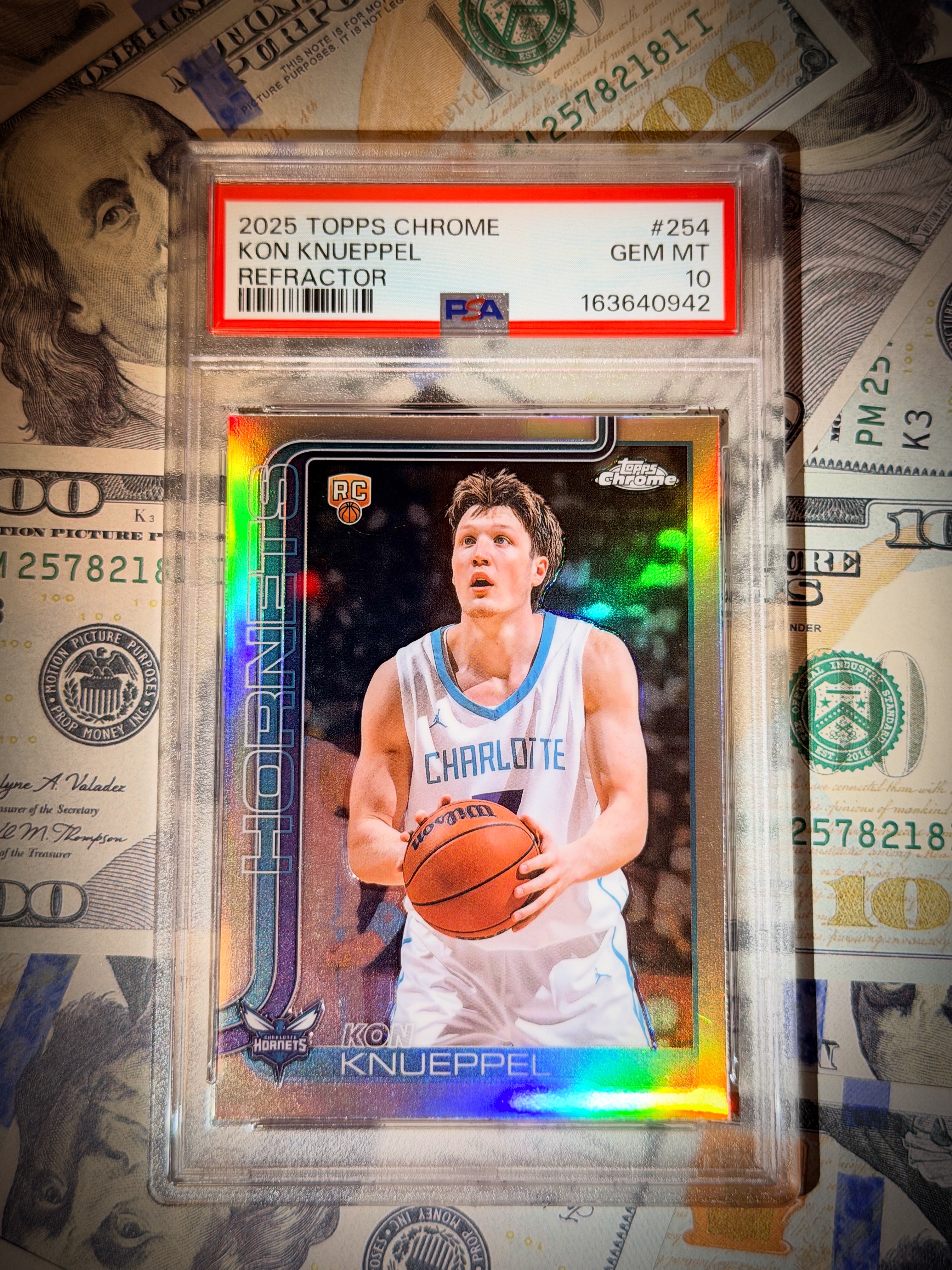 Freshly graded sports card from a Tilted Sports Cards submission