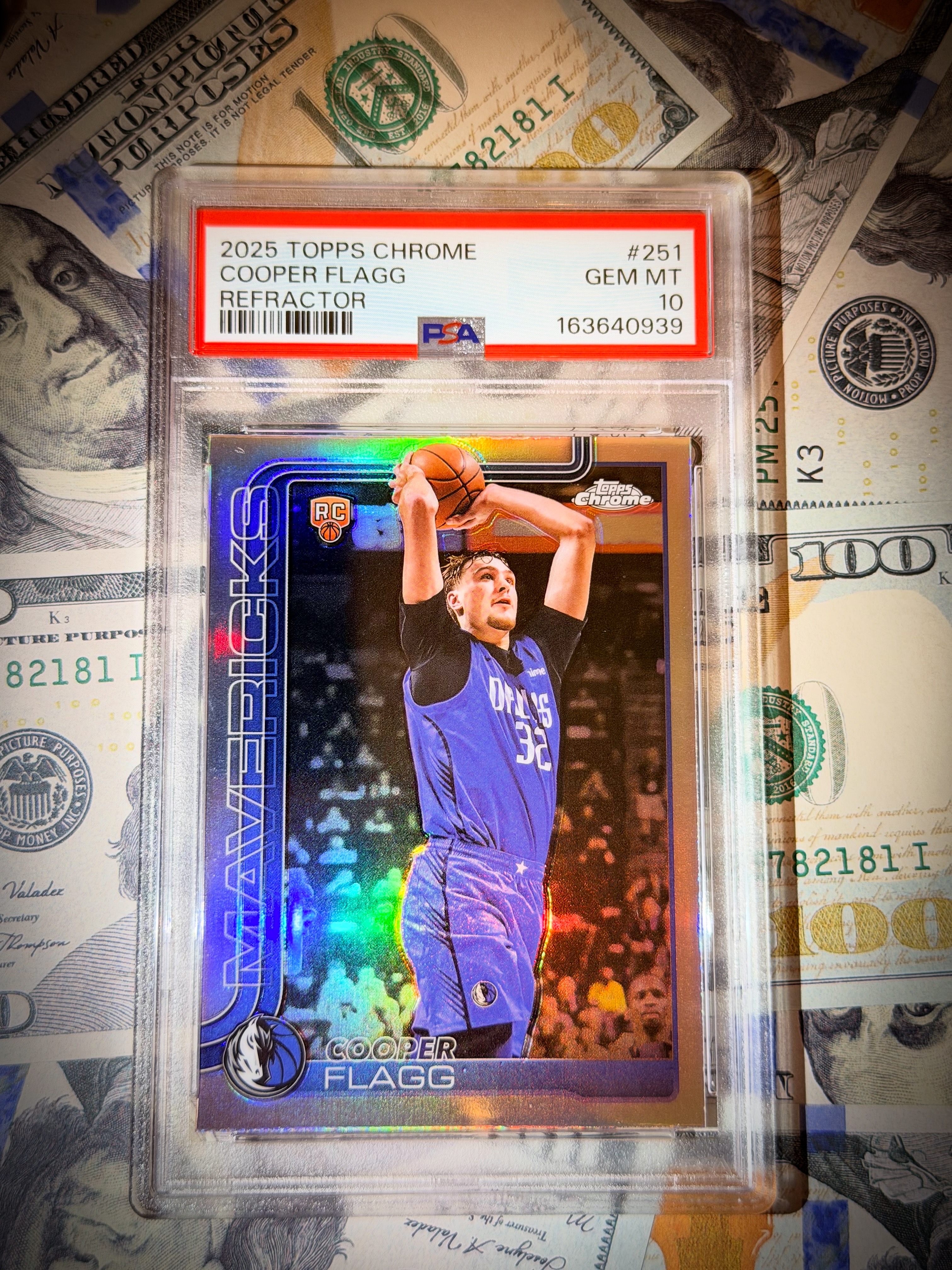 Freshly graded sports card from a Tilted Sports Cards submission