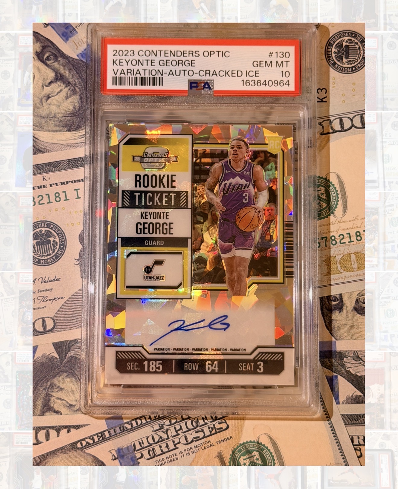 Freshly graded Keyonte George sports card prepared by Tilted Sports Cards