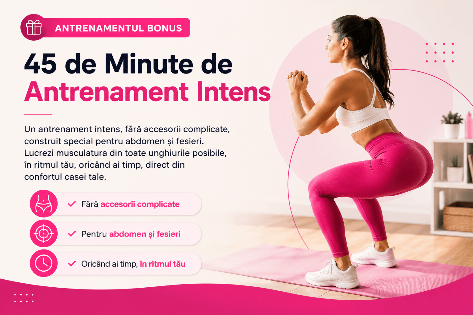 Antrenament bonus pentru abdomen și fesieri, acasă