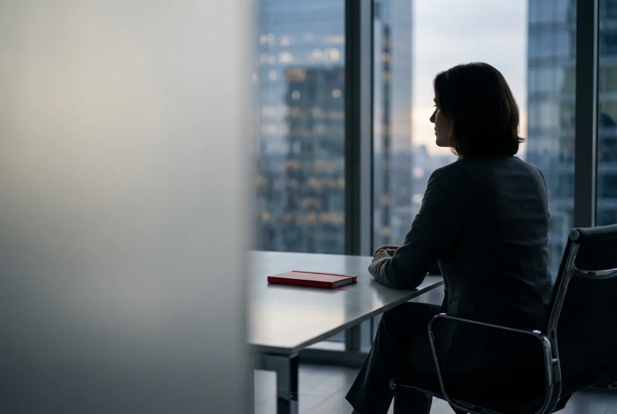Executive in a glass office overlooking the city skyline, symbolizing thought leadership and internal influence. Executive in a glass office overlooking the city skyline, symbolizing thought leadership and internal influence.