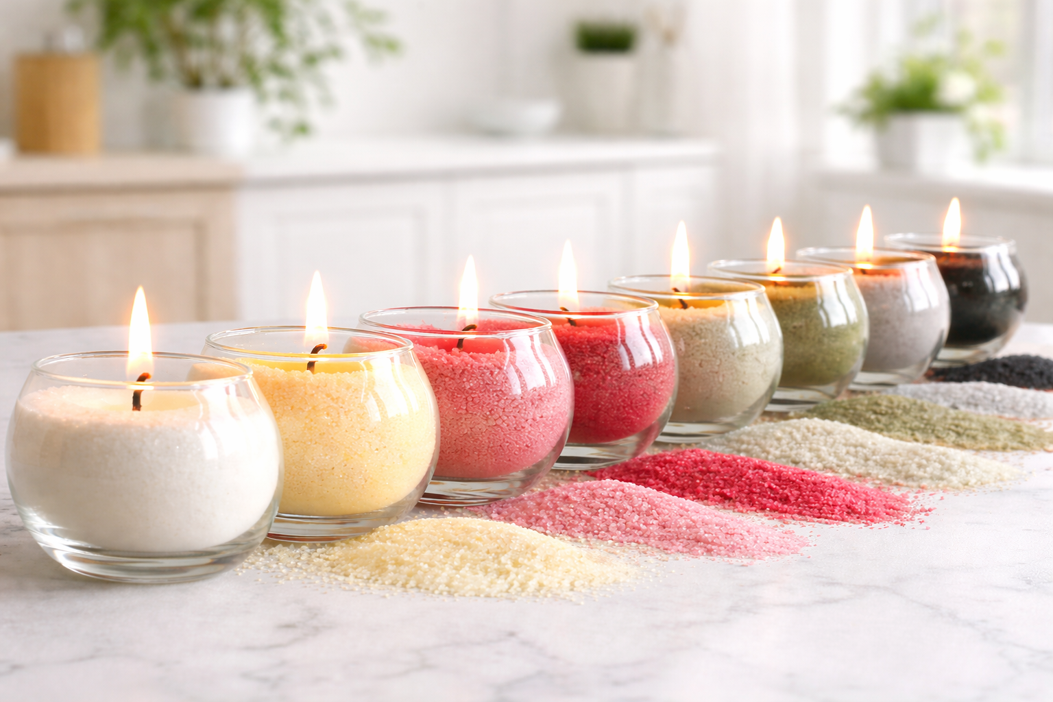 colorful candle sand 