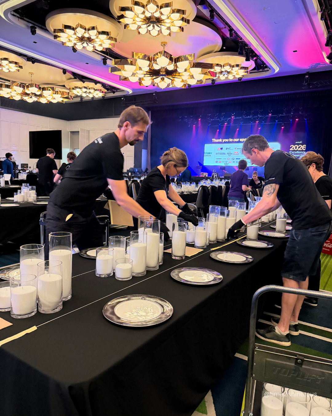 Behind the scenes of large scale candle installation for Sodexo Australia at Crown Perth.