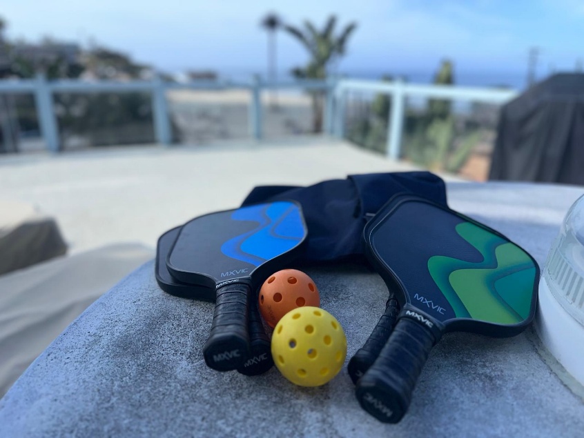Pickleball equipment at Ocean Blue 