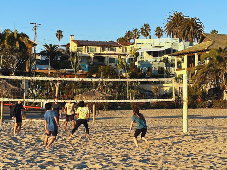 Volleyball Courts with Ocean Blue behind