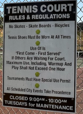 tennis courts rules