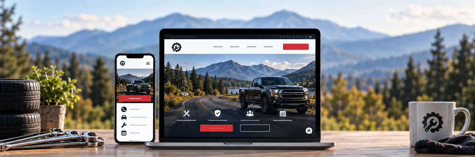 Small business website connected to customer management, appointments, invoicing, payments, reviews and follow-up tools.