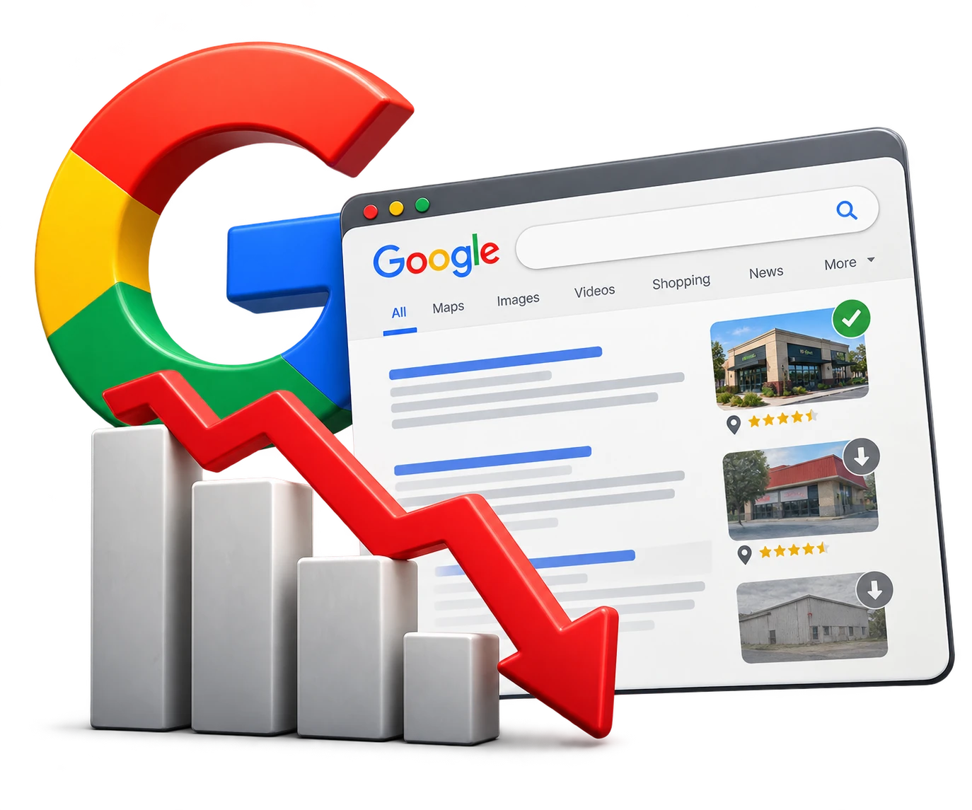 Low Google search visibility for a small business website