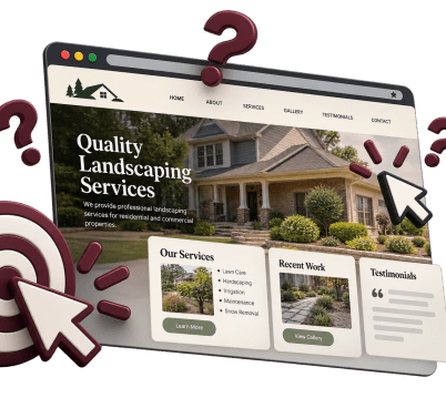 Small business website without a clear call to action
