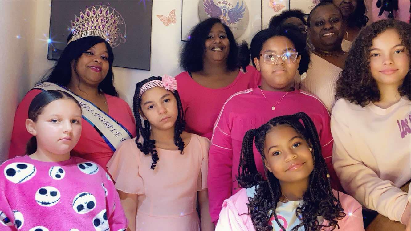 Pageant participants celebrating