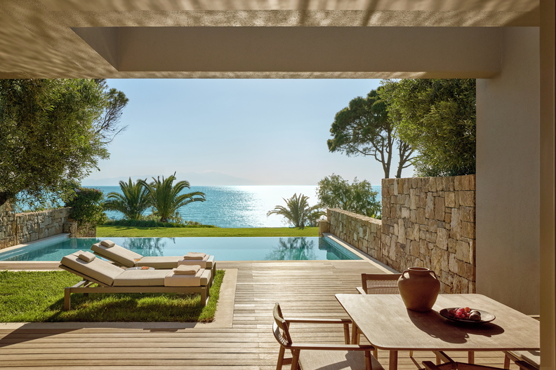Sani Club hillside sea view hotel at Sani Resort Greece