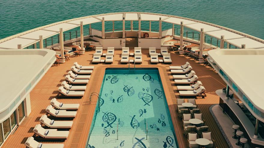 Four Seasons yacht deck and pool at sea