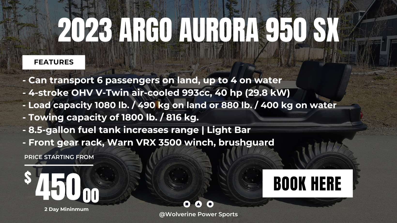 2023 Argo Aurora 950 SX Alaskan Rental ATV