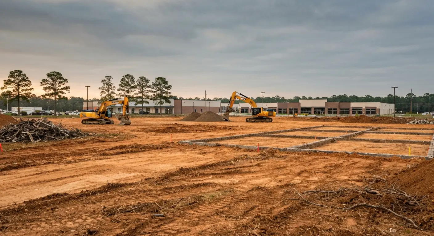 Commercial demolition site