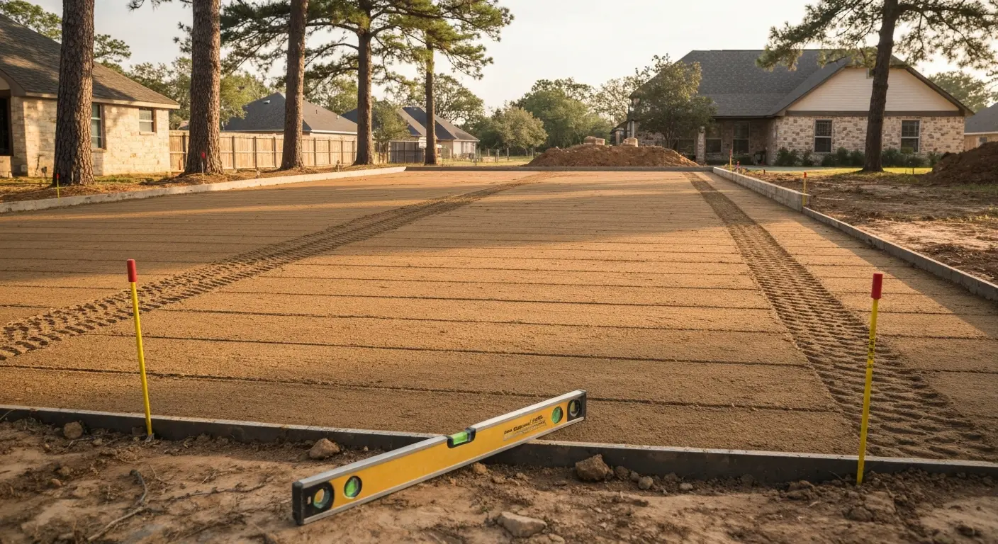 House pad construction in Nacogdoches