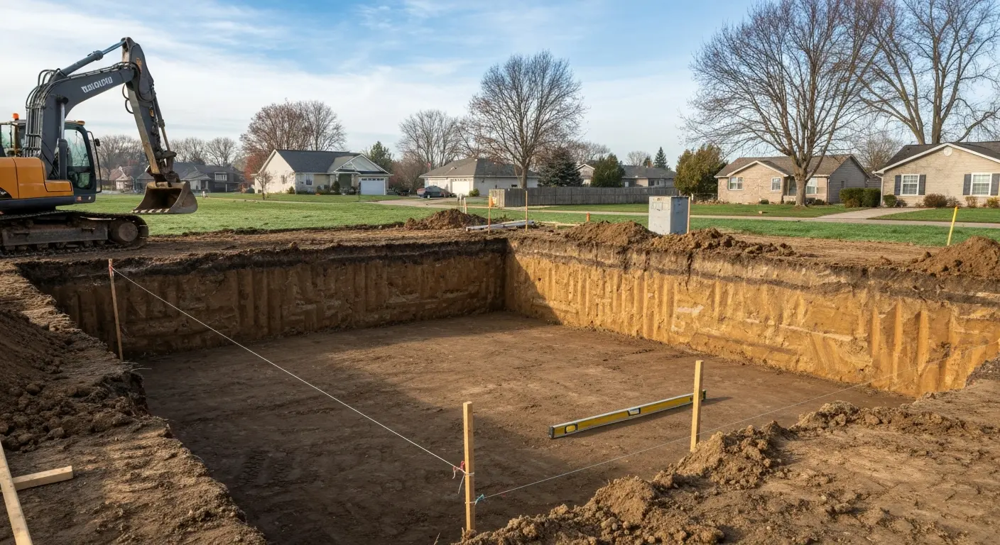 Excavation work site