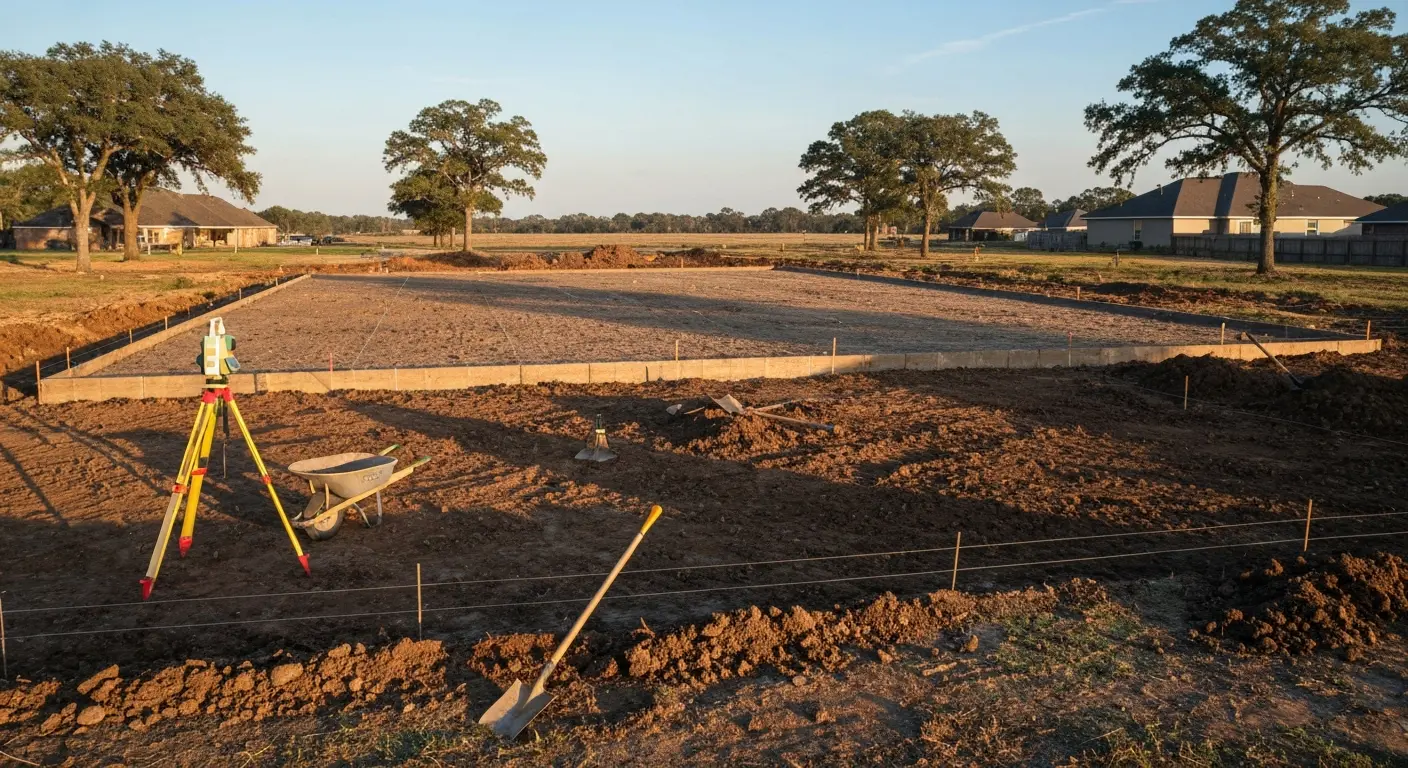 Residential house pad construction