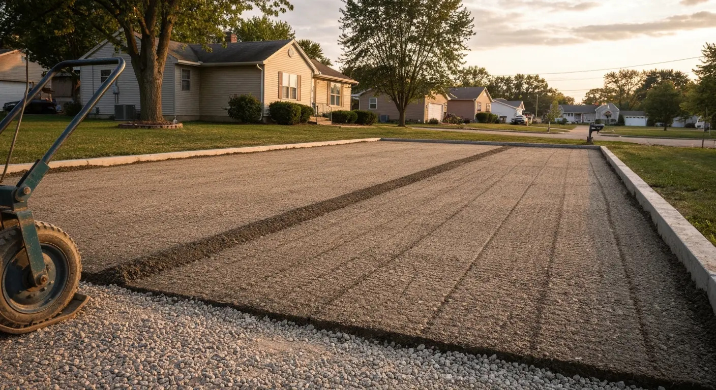 Completed driveway grading