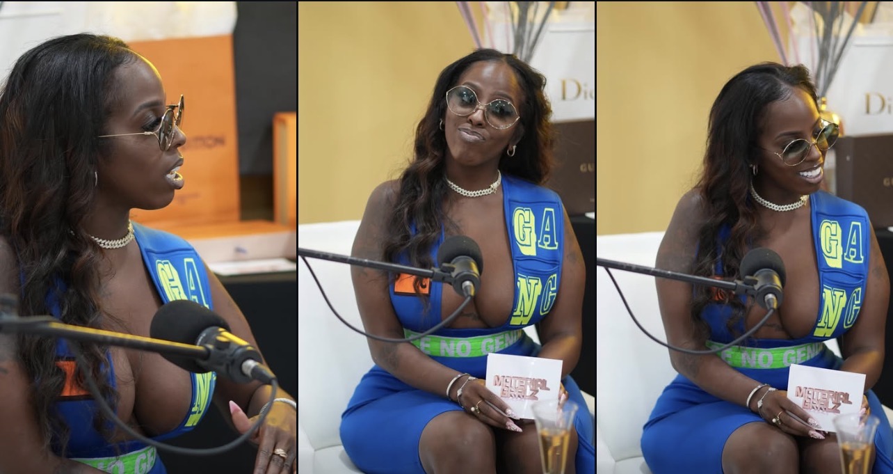 Supa D recording Material Grrl Podcast