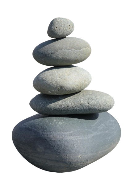 Piedras apiladas como símbolo visual del equilibrio del Método Resurgir