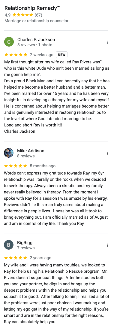 Ray Rivers, LCPC - Google Reviews: 4.9 stars based upon 62 reviews