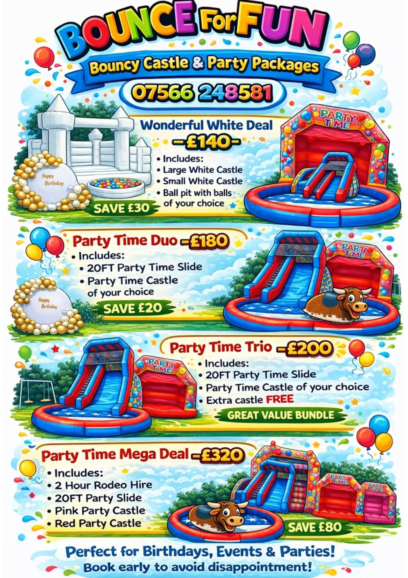 Bounce For Fun party packages Stockton Teesside