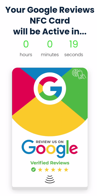 Activation step 3: Countdown begins while the card is activating