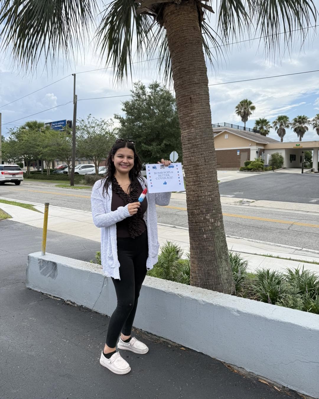A Ritz Agency team member outside the Ocala office